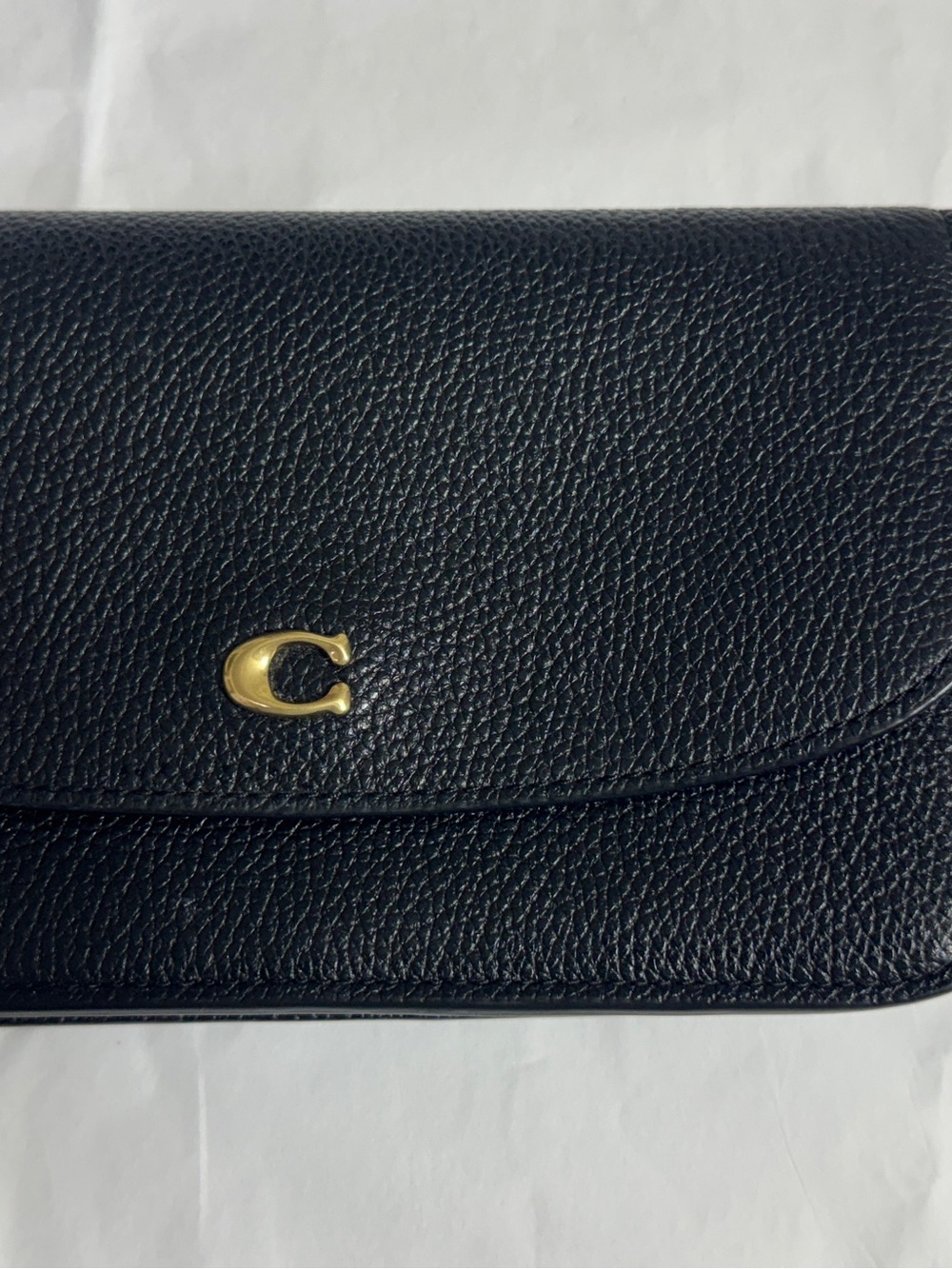 Coach Brown Pebbled Leather Crossbody with Gold 'C' Hardware - Picture 8 of 8